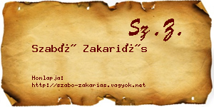 Szabó Zakariás névjegykártya